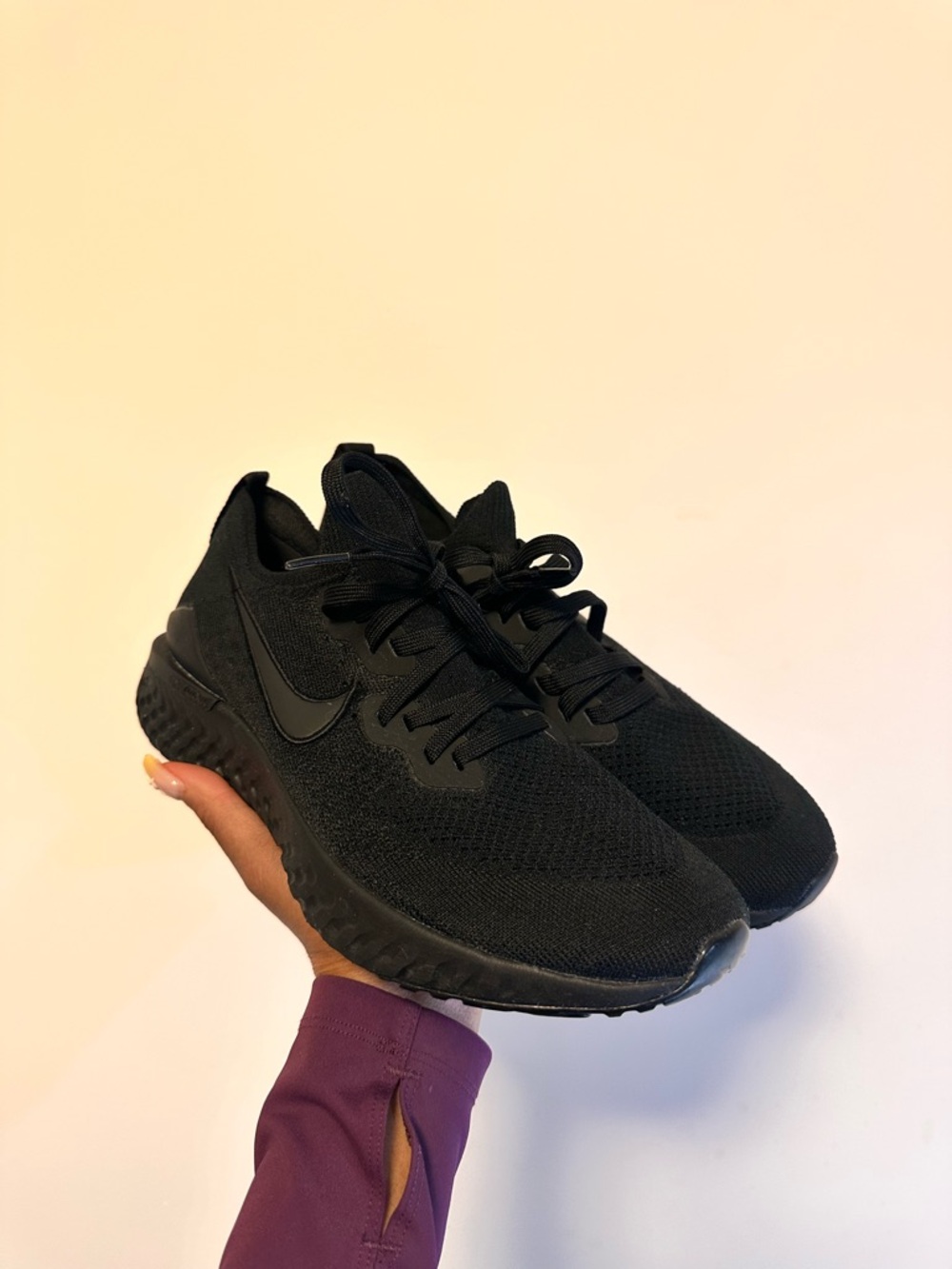 Nike All-Black Mesh Running Shoes Epic React